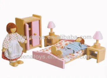 mini furniture for doll house-bedroom 6pcs
