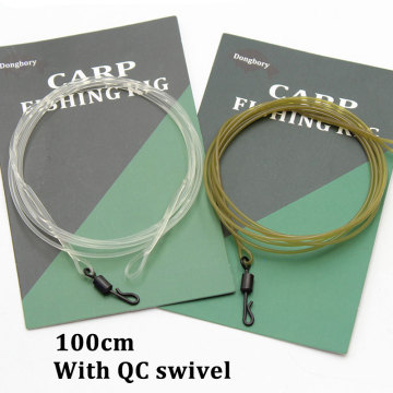 100cm Carp Fishing Fluorocarbon Line Kit with QC Swivels