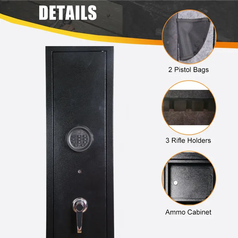 Electronic Gun Security Cabinet for Home Rifle and Pistol Storage