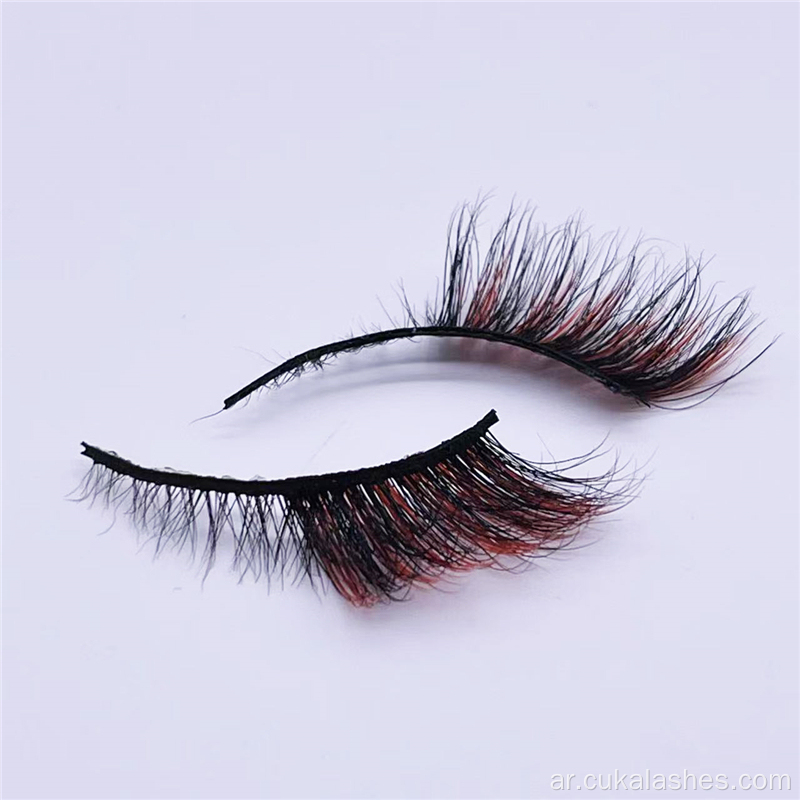 Red Mink Cat Eye Lashes Color Cateye Eyelashes