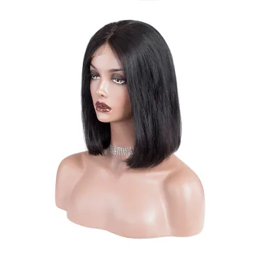 4x4 Hd Wigs Bob Wigs Frontal Virgin Hair Lace Human Hair Wig Closure Transparent Brazilian Hair Swiss Lace Natural Black Short