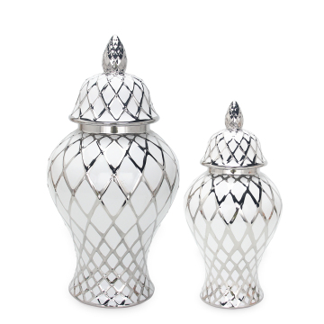 Barattoli di zenzero in croce d'argento di lusso - decorazioni per accessori per matrimoni in ceramica