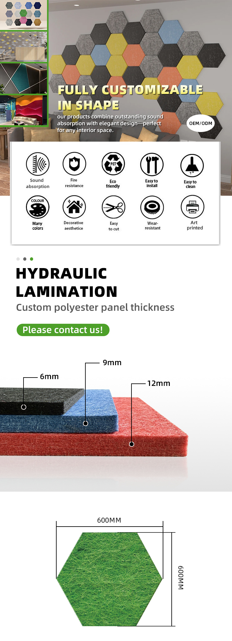 1Polyester fiber acoustic panel