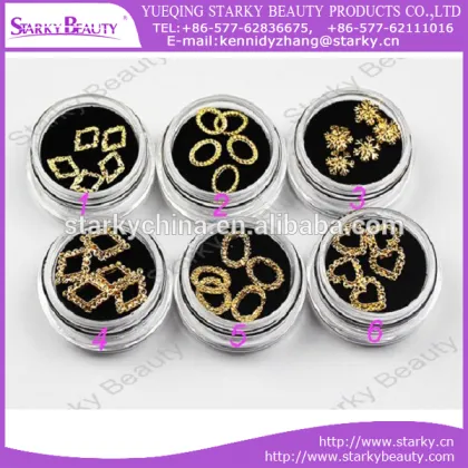nail art gold metal slice sticker metalic nail art decos