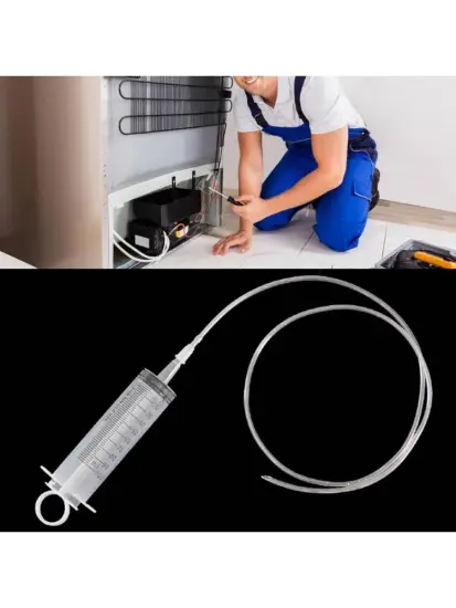 2pcs/set Refrigerator Dredge Unblocker Cleaner Plunger Flexible Drain Hole Clog Remover Tool Kit