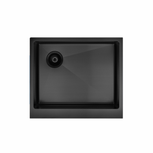 Schwarz handgefertigter kleiner Schürze -Riegelspüle aus rostfreiem Stahl