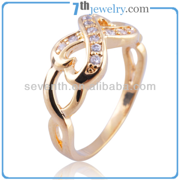 Fashionable Jewelry 18K Gold Plated CZ Diamond Infinity Ring