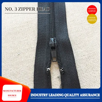 Black nylon strip clothing zipper