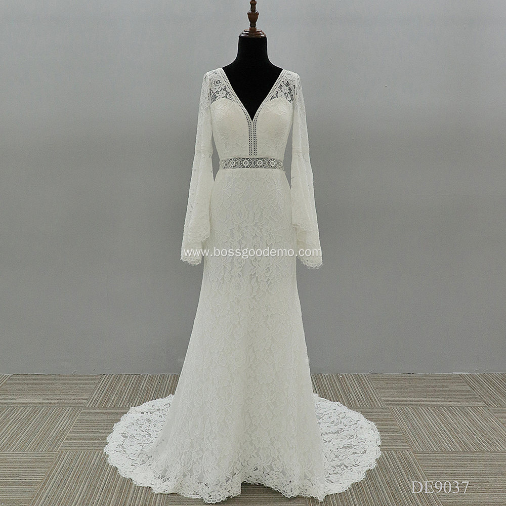 Woman's Fairy Long Sleeve Bride wedding dresses with sleeves