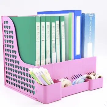 School Office Organiser Desk File Box Organizer Letter Holder File Tray Desktop File Dividers Paper Organizer Magazine Holder
