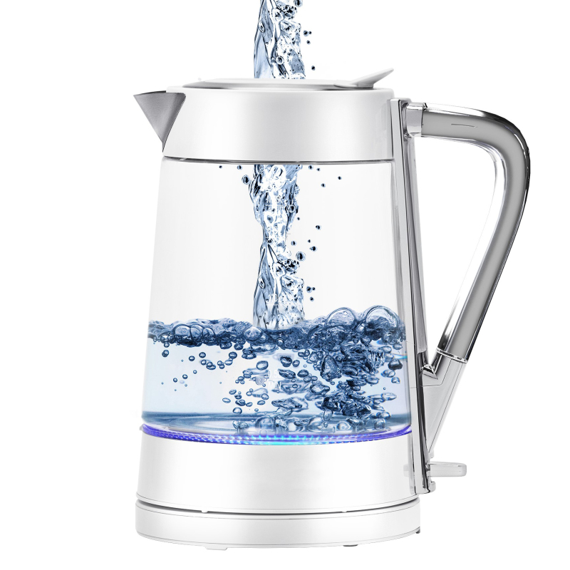 Special Chrome Transparent Handle Color Paint Glass Kettle