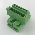 straight Pluggable Din rail terminal block with flanges