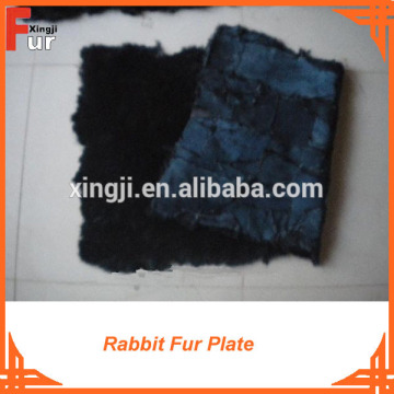 High Quality Dyed Black rabbit fur plate