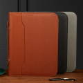 Zipper Loose Leaf A4 Leather File Folder Pu Custom Portfolio