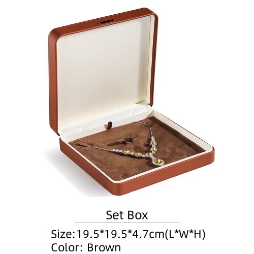 High end Luxury PU Leather necklace Gift Box