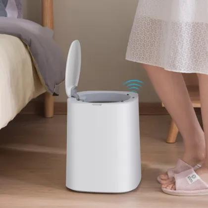Plastic Sensor Trash Bin with trash bag ring