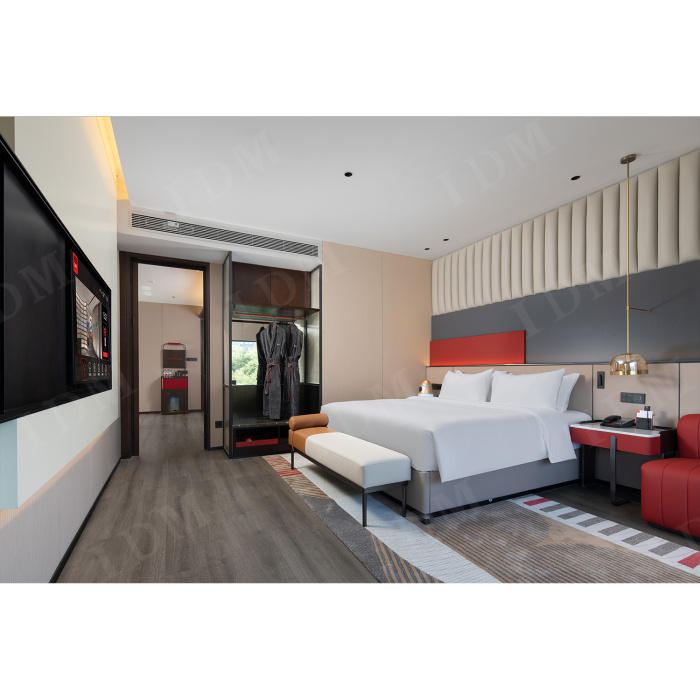 Quarto de hotel móveis de combinação de madeira maciça