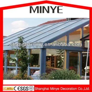 Minye thermal break aluminum and oak wood profile triple glass sunroom/greenroom/house/garden house/warm room system                        
                                                Quality Assured