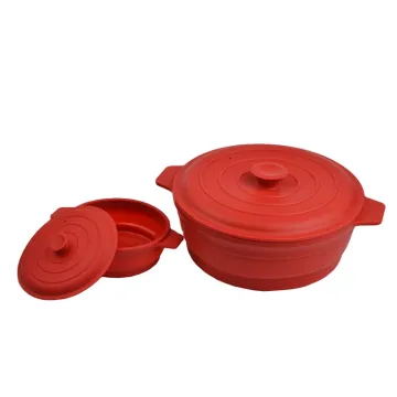 Hot Silicone Microwave Collapsible Steamer Pot Bowl with Lid: Ideal Camping Cooking Solution
