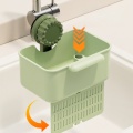 Kitchen Sink Rotating Suction Press Drain Basket