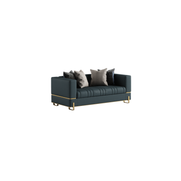 Couch, Real Leather 2 Seater Upholstered Sofa