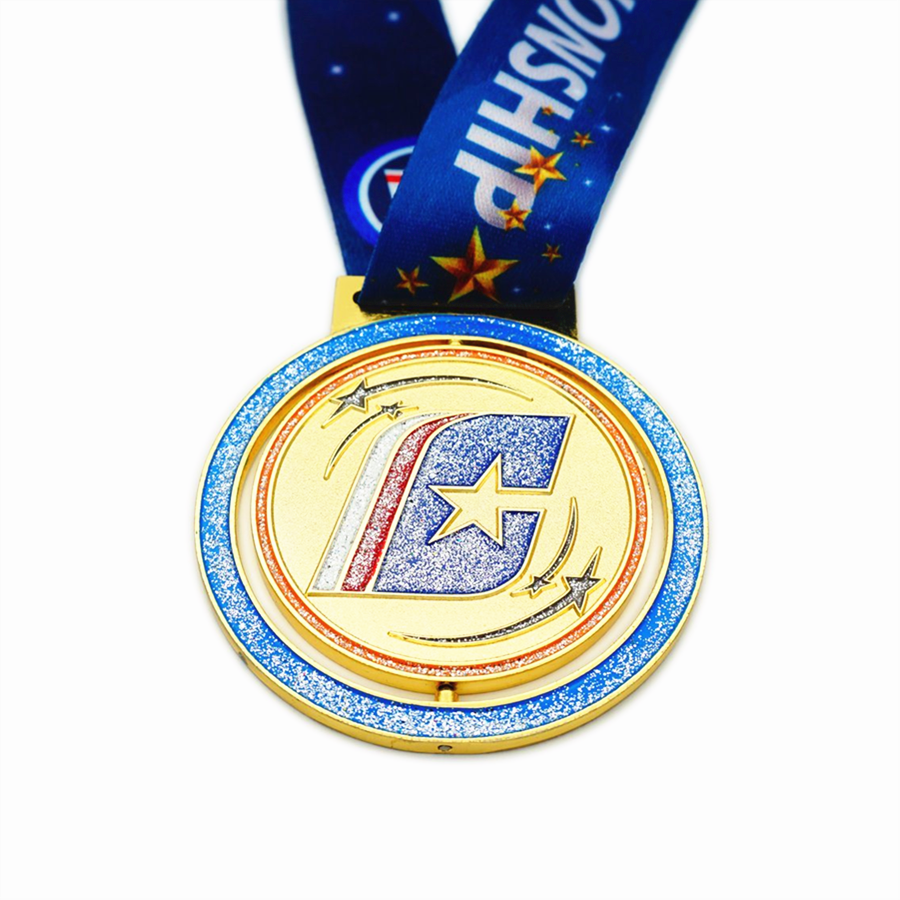 เหรียญรางวัล Glitter Enamel Award พร้อม Ribbon For Sale