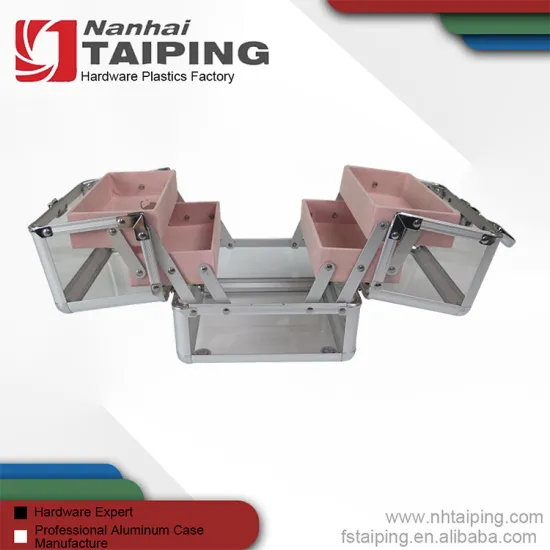 Taiping Portable Mini Size 4 Trays Transparent Beauty Case
