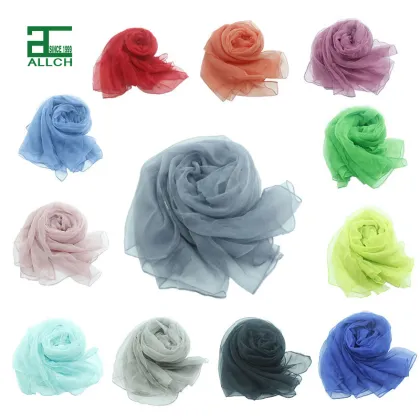 Luxury Custom Korean Long Chiffon Shawl Muslim Hijab Silk Scarf