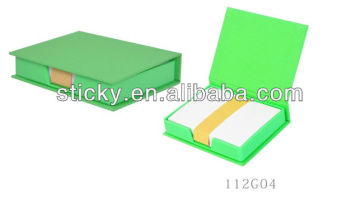 color paper memo pad with plastic holder