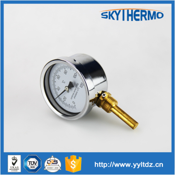 sensor length as requried stainless steel gas-actuated oil fillable bottom connection bimetal thermometer