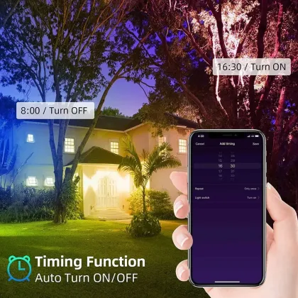 IP66 Waterproof Smart LED Flood Light: Voice Controlled RGB Outdoor Lighting