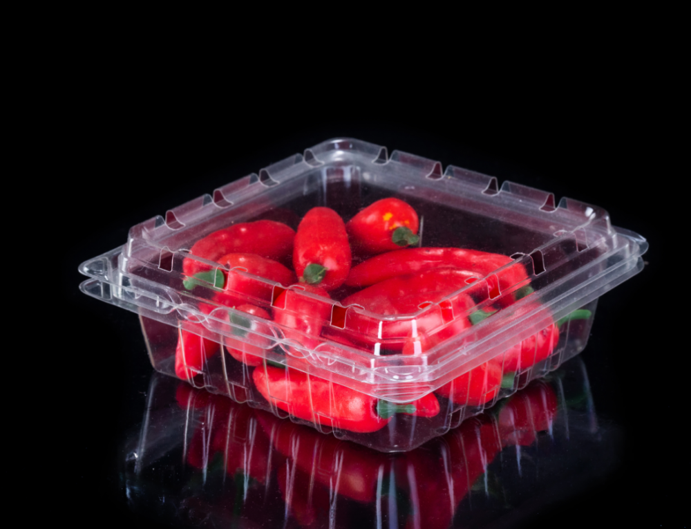 Одноразовая пластиковая упаковка для овощей-раскладушек