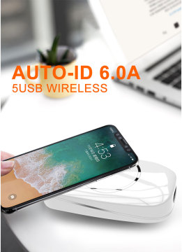 5 USB AUTO-ID Wireless Desk Charger