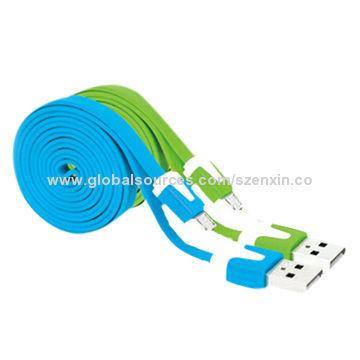 Micro USB Flat Small Noodle Cable for Smartphones, 10 Colors are Available