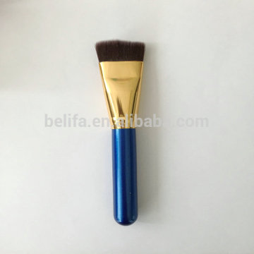 Belifa blue and gold color flat top synthetic bristles foundation makeup brush