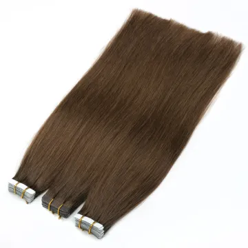 Brown Color Remy Brazilian Human Hair Tape In Hair Extensions