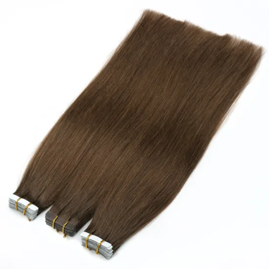Brown Color Remy Brazilian Human Hair Tape In Hair Extensions