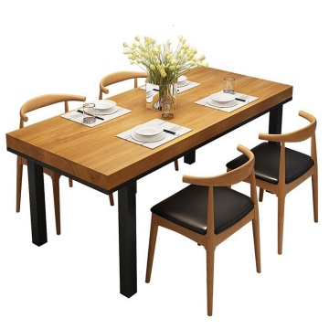 Mesa de comedor de madera maciza moderna para el hogar