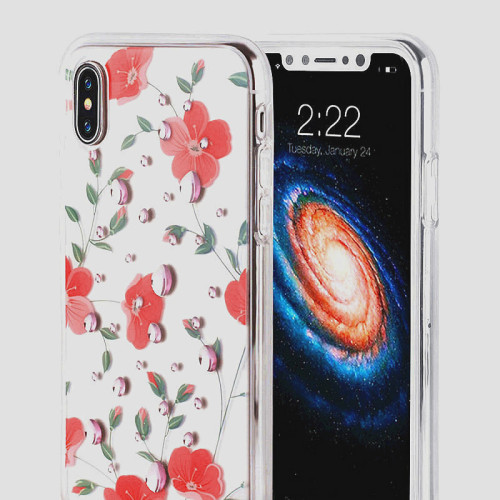 IMD TPU New design flower case for iphone x cover