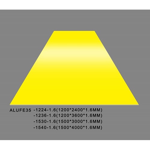 Plaque en tôle d&#39;aluminium jaune brillant 1.6mm