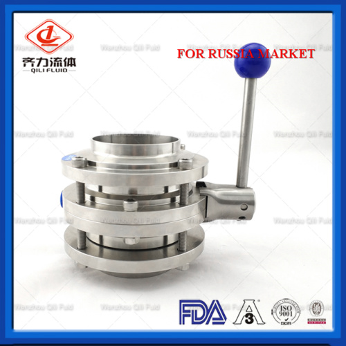 Stainless Steel Food Grade Three Piece Butterfly Valve