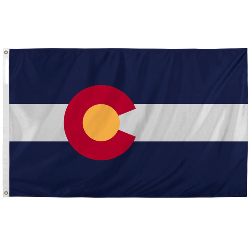 Printed Brass Grommets Polyester Colorado State Flag