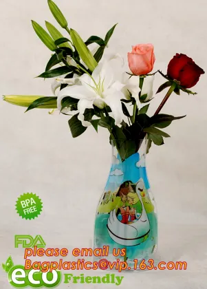 Eco friendly unbreakable plastic vase, Disposable Foldable Cheap Plastic Vases, clear plastic vases for wedding