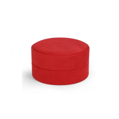 Colorful Round Shape Velvet Material Jewelry Boxes
