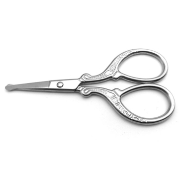 Stainless steel embossed nose hair scissors