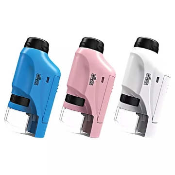 Mikroskop saku mini anak-anak 60-120x dengan lampu LED