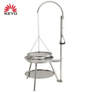 Hanging Charcoal Barbecue Grills 55 Cm Swivel Grill Tripod Fire Pot Portable Rotatable Hanging Grill With Grate