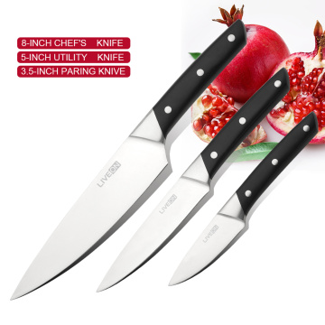 COLTELLO IN ACCIAIO INOSSIDABILE CON SET DI MANIGLIE IN POM