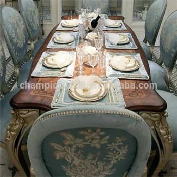 European style elegant dinning table with chairs, dinning room furniture sets