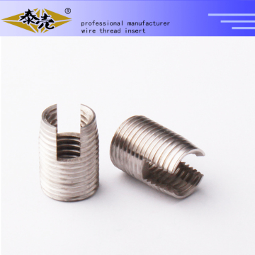 self tapping threaded inserts with cutting bores